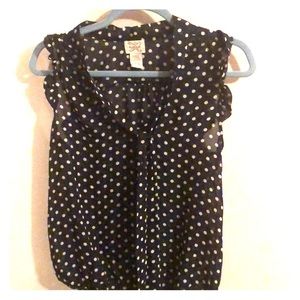 Navy w/tan pock a dots